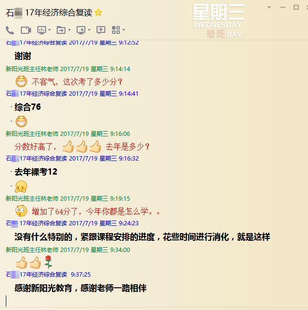 【感言】2017新阳光同等学力学员出分感言